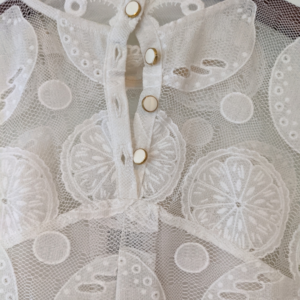 HD in Paris | White Lily Lace Lemon Blouse | 2 - Picture 10 of 12